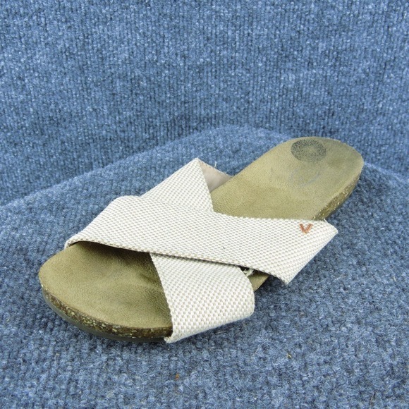Dr. Scholl's Rae Women‎ Slide Sandal Shoes Beige Fabric Size 6.5 Medium - Picture 1 of 10